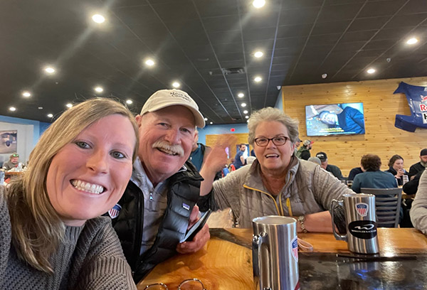 Davis company with family and friends