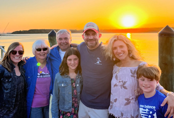 Davis company with family and friends